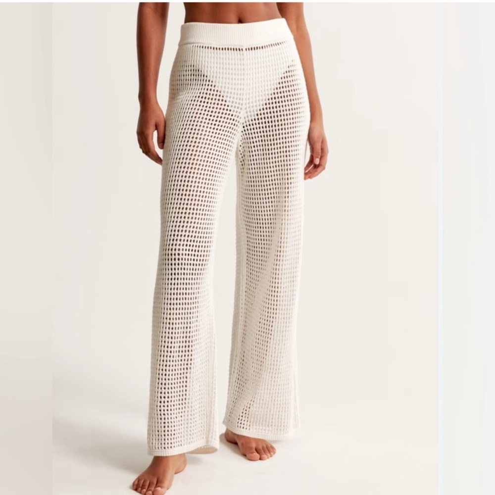 Abercrombie Cream Crochet Pants
